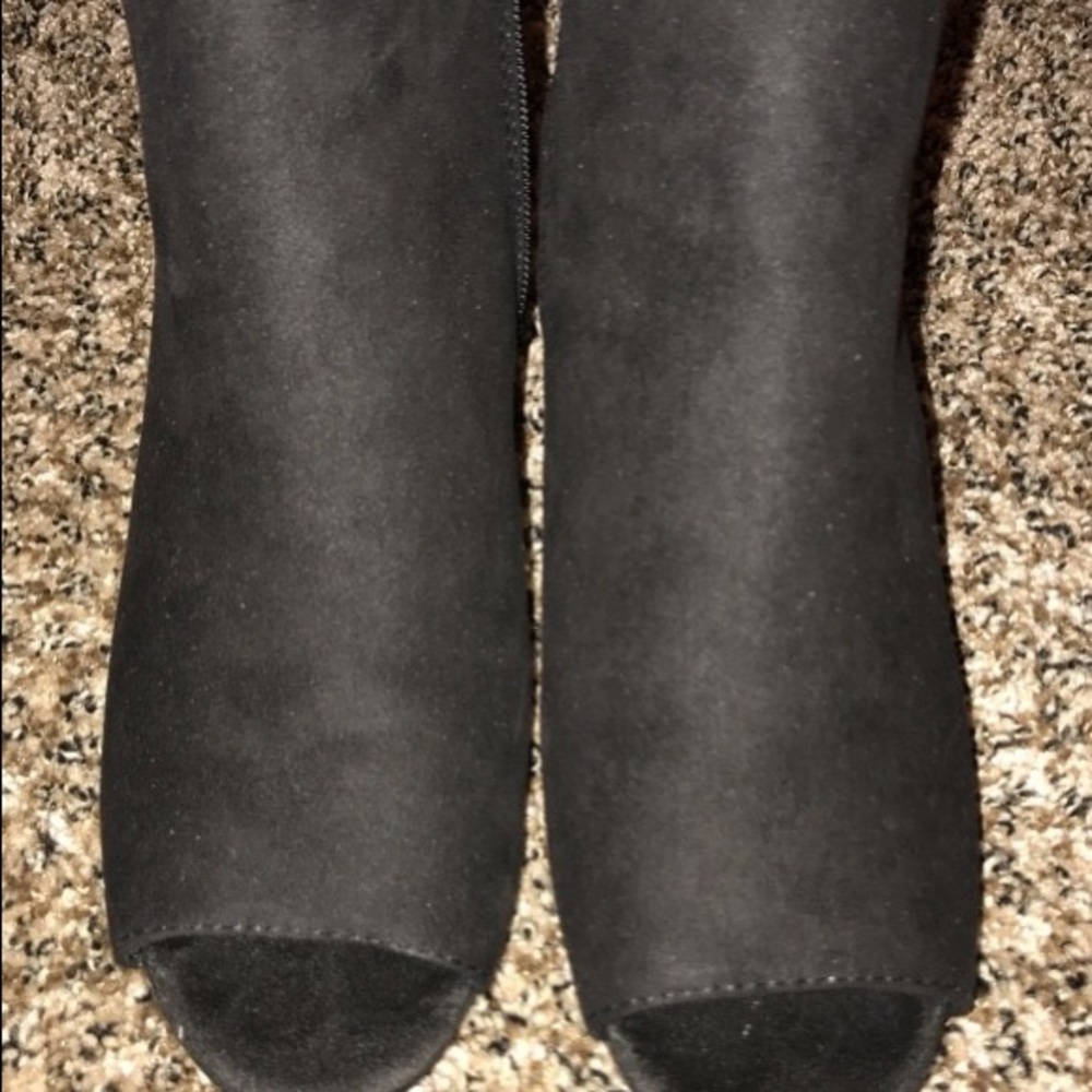 Black peep toe booties